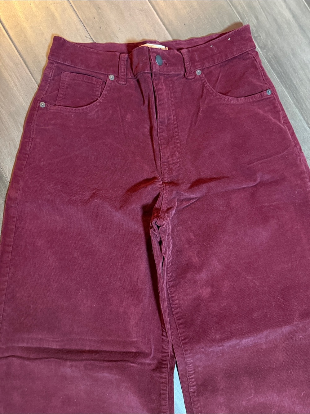Madewell Burgundy Corduroy The Superwide-Leg Pant Size 27 - Picture 3 of 9